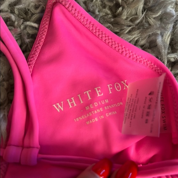 White Fox Neon Pink Bikini Set - Picture 2 of 5